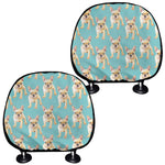 Watercolor French Bulldog Puppy Print Car Headrest Covers