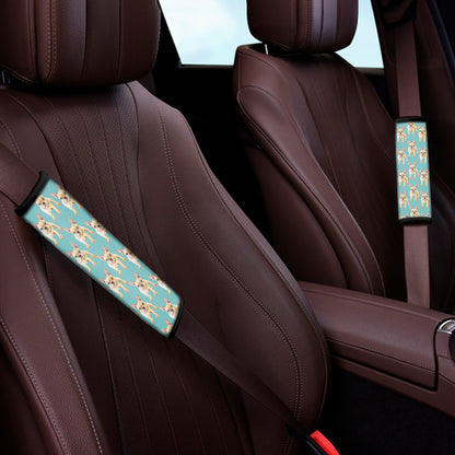 Watercolor French Bulldog Puppy Print Car Seat Belt Covers