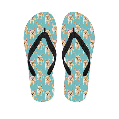 Watercolor French Bulldog Puppy Print Flip Flops