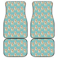 Watercolor French Bulldog Puppy Print Front and Back Car Floor Mats