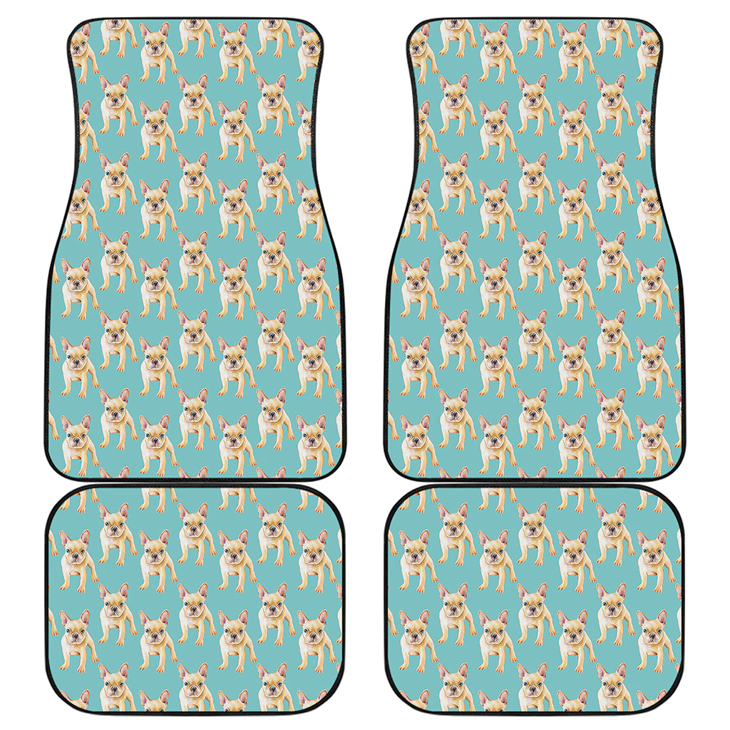 Watercolor French Bulldog Puppy Print Front and Back Car Floor Mats