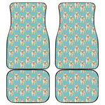 Watercolor French Bulldog Puppy Print Front and Back Car Floor Mats
