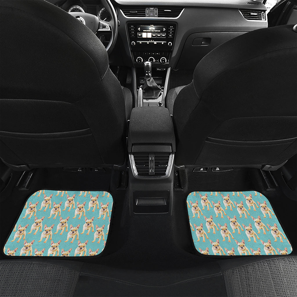 Watercolor French Bulldog Puppy Print Front and Back Car Floor Mats