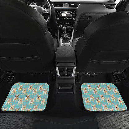 Watercolor French Bulldog Puppy Print Front and Back Car Floor Mats