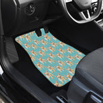 Watercolor French Bulldog Puppy Print Front and Back Car Floor Mats