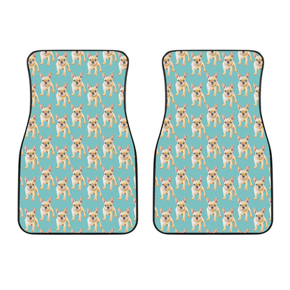 Watercolor French Bulldog Puppy Print Front Car Floor Mats