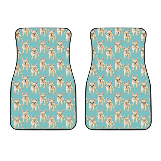 Watercolor French Bulldog Puppy Print Front Car Floor Mats