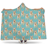 Watercolor French Bulldog Puppy Print Hooded Blanket