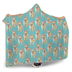 Watercolor French Bulldog Puppy Print Hooded Blanket