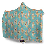 Watercolor French Bulldog Puppy Print Hooded Blanket