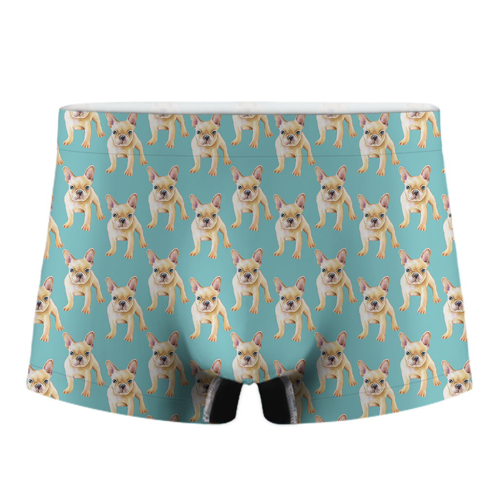 Watercolor French Bulldog Puppy Print Men's Boxer Briefs