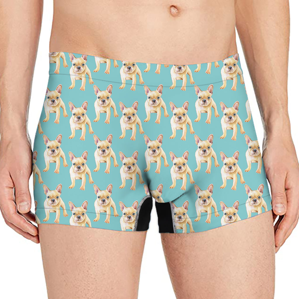 Watercolor French Bulldog Puppy Print Men's Boxer Briefs