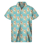 Watercolor French Bulldog Puppy Print Men's Short Sleeve Shirt