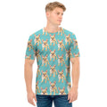 Watercolor French Bulldog Puppy Print Men's T-Shirt