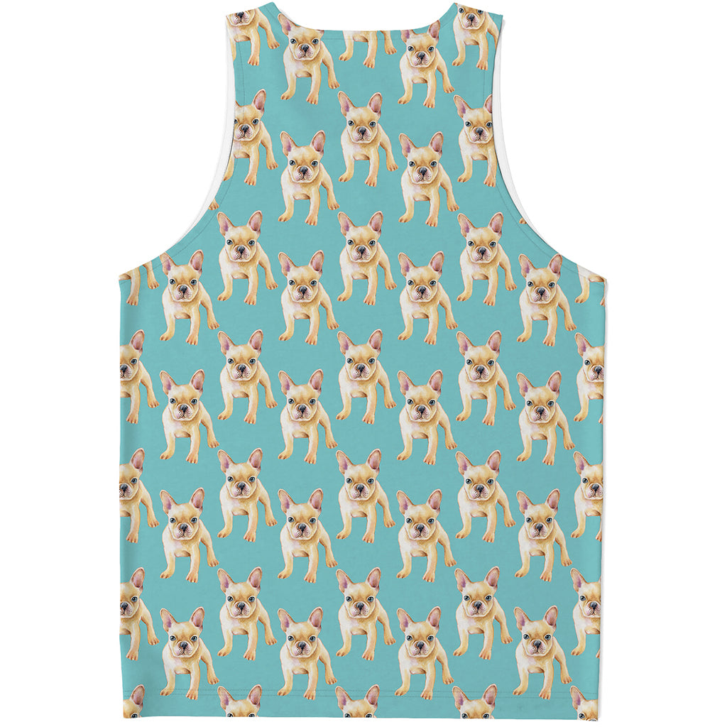 Watercolor French Bulldog Puppy Print Men's Tank Top