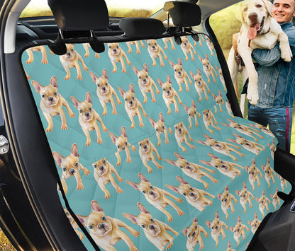 Watercolor French Bulldog Puppy Print Pet Car Back Seat Cover
