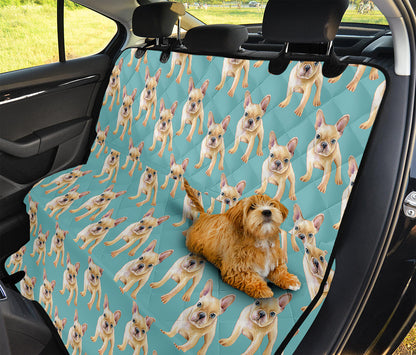 Watercolor French Bulldog Puppy Print Pet Car Back Seat Cover