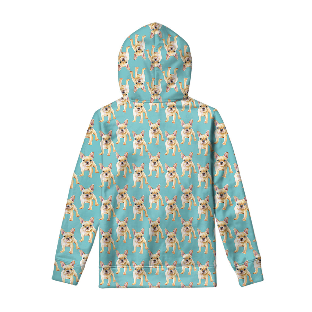 Watercolor French Bulldog Puppy Print Pullover Hoodie