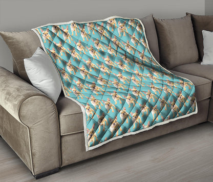 Watercolor French Bulldog Puppy Print Quilt