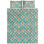 Watercolor French Bulldog Puppy Print Quilt Bed Set