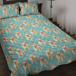 Watercolor French Bulldog Puppy Print Quilt Bed Set
