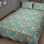 Watercolor French Bulldog Puppy Print Quilt Bed Set