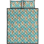 Watercolor French Bulldog Puppy Print Quilt Bed Set