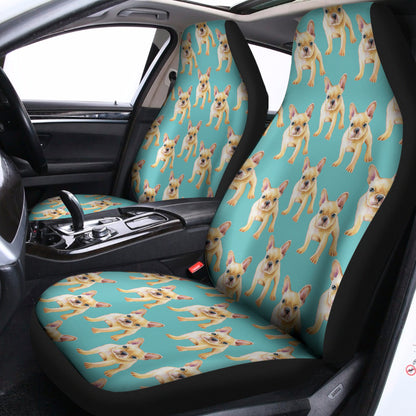 Watercolor French Bulldog Puppy Print Universal Fit Car Seat Covers