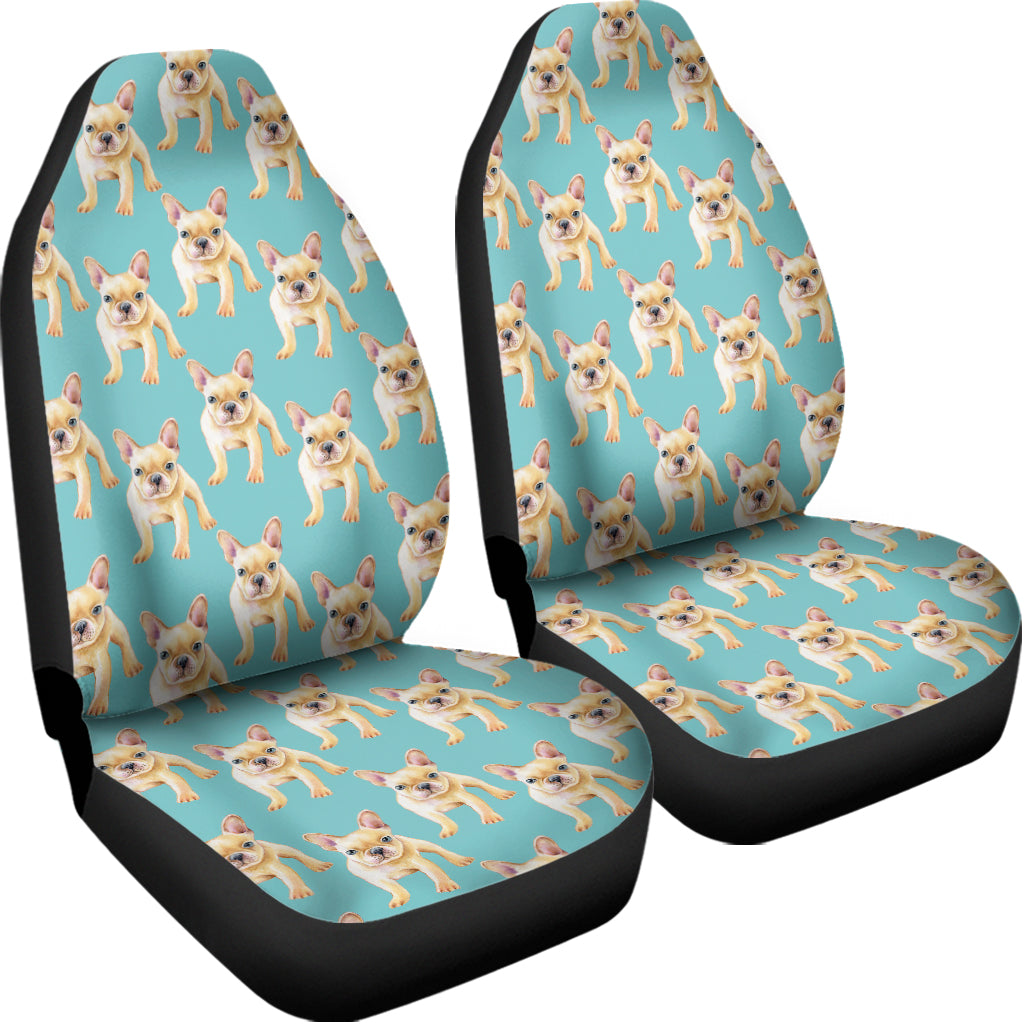 Watercolor French Bulldog Puppy Print Universal Fit Car Seat Covers