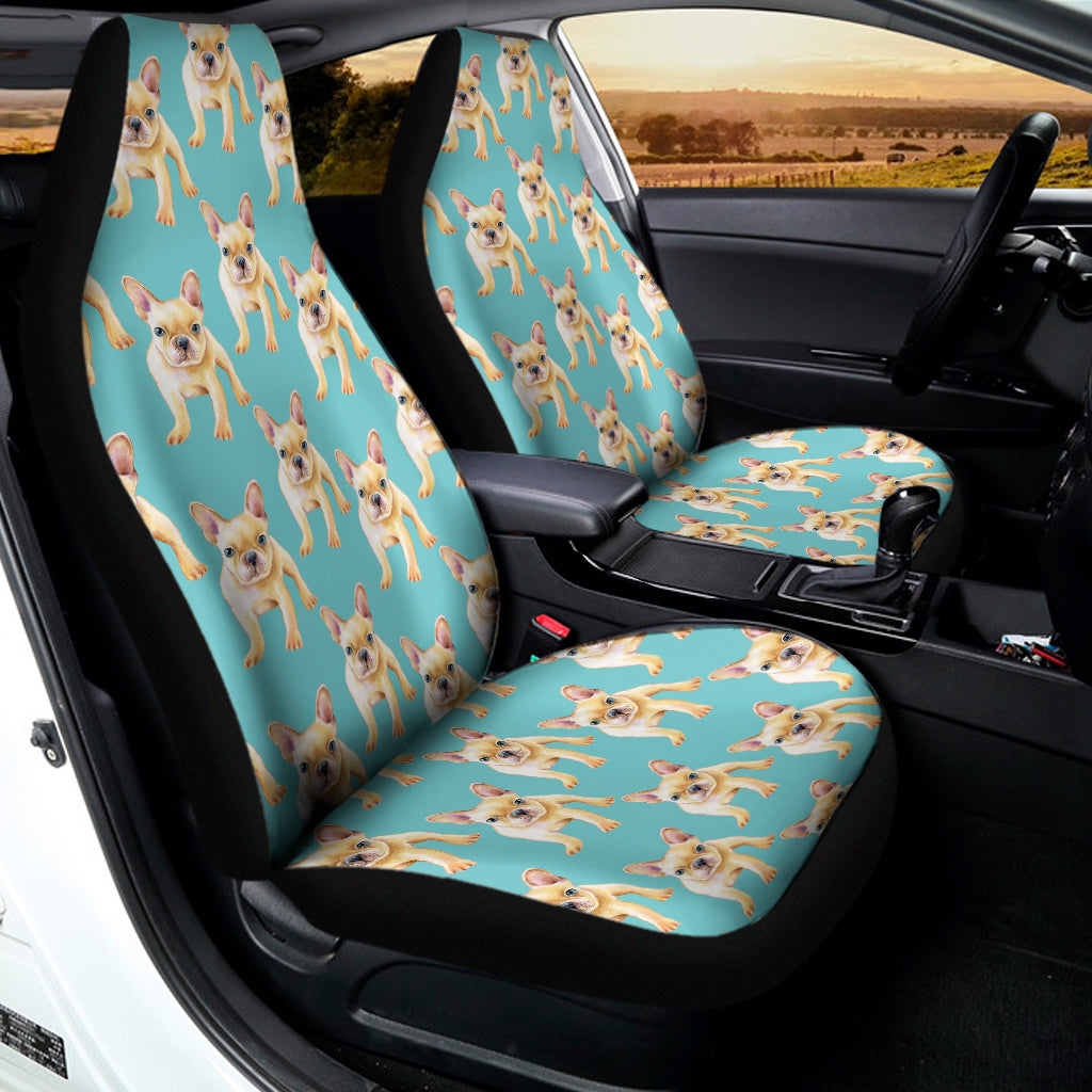 Watercolor French Bulldog Puppy Print Universal Fit Car Seat Covers