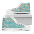 Watercolor French Bulldog Puppy Print White High Top Sneakers