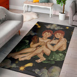 Watercolor Gemini Zodiac Sign Print Area Rug