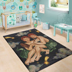 Watercolor Gemini Zodiac Sign Print Area Rug