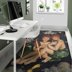 Watercolor Gemini Zodiac Sign Print Area Rug