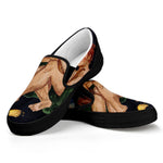 Watercolor Gemini Zodiac Sign Print Black Slip On Shoes