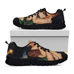 Watercolor Gemini Zodiac Sign Print Black Sneakers