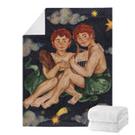 Watercolor Gemini Zodiac Sign Print Blanket