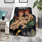 Watercolor Gemini Zodiac Sign Print Blanket