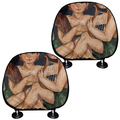 Watercolor Gemini Zodiac Sign Print Car Headrest Covers