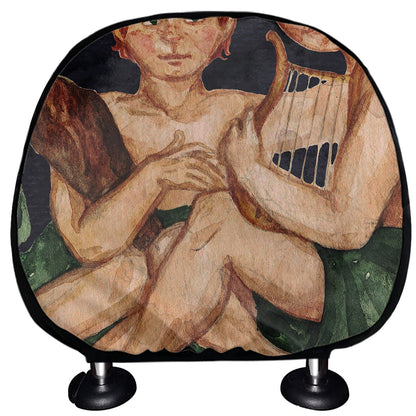 Watercolor Gemini Zodiac Sign Print Car Headrest Covers