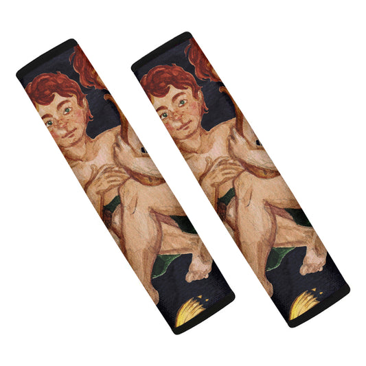 Watercolor Gemini Zodiac Sign Print Car Seat Belt Covers