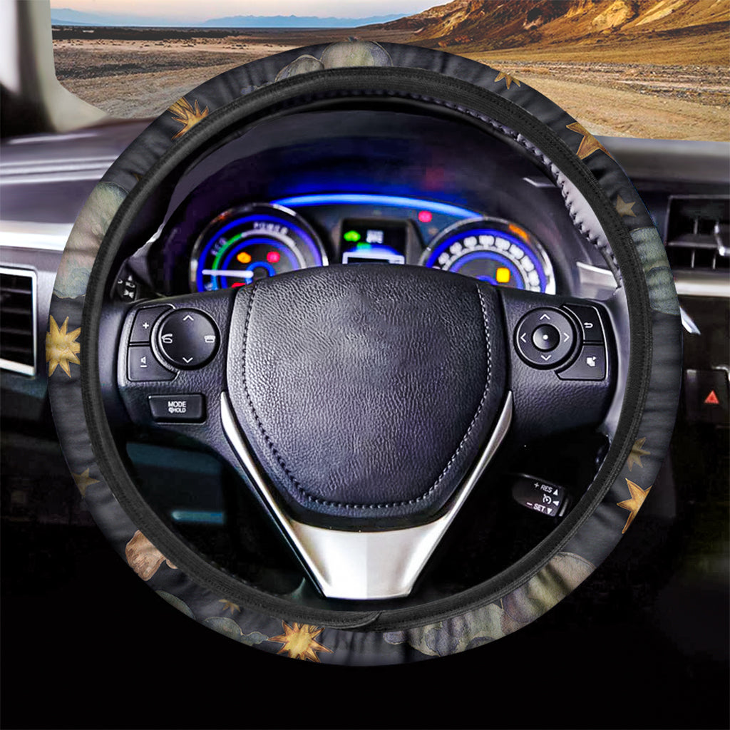 Watercolor Gemini Zodiac Sign Print Car Steering Wheel Cover