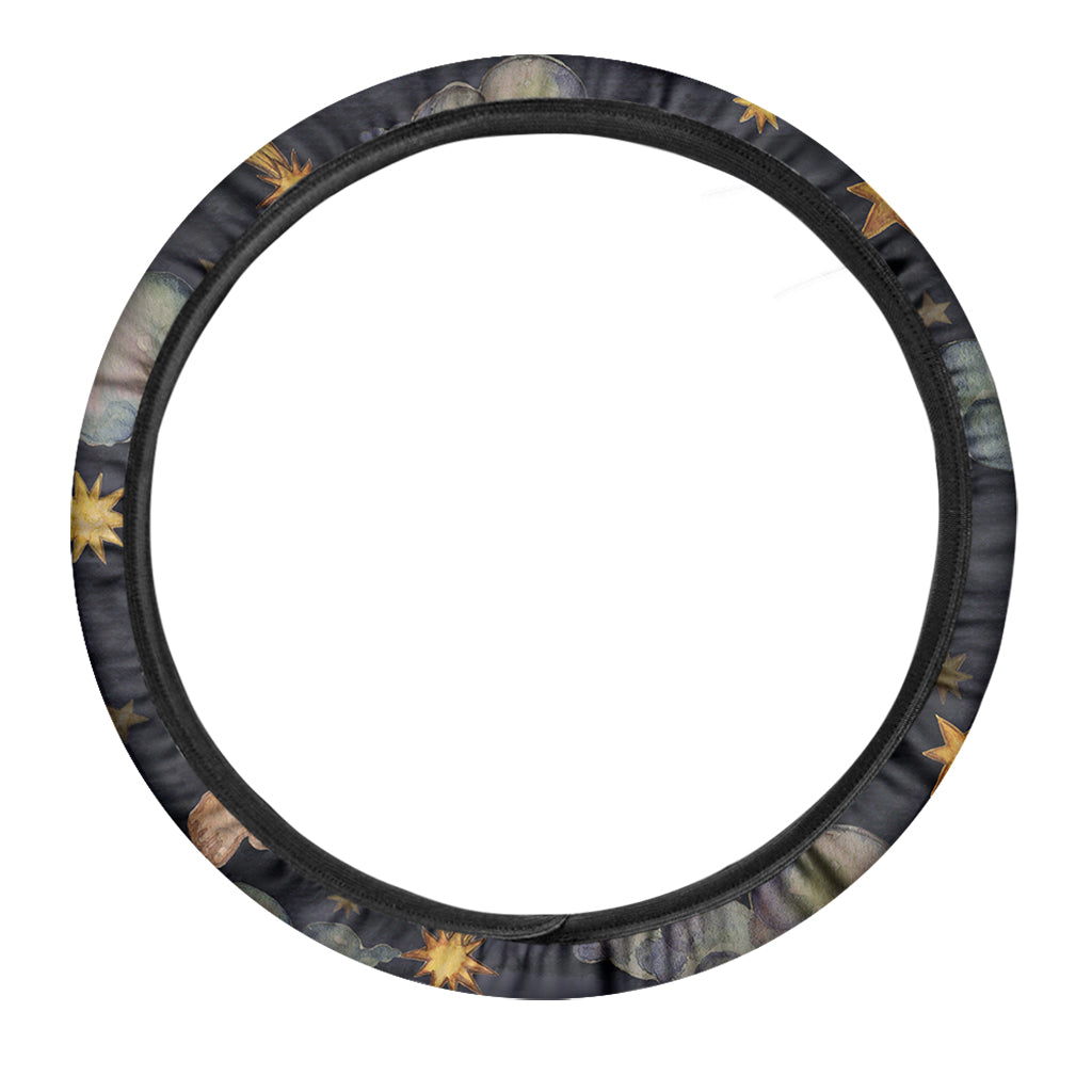 Watercolor Gemini Zodiac Sign Print Car Steering Wheel Cover