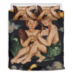 Watercolor Gemini Zodiac Sign Print Duvet Cover Bedding Set