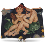 Watercolor Gemini Zodiac Sign Print Hooded Blanket