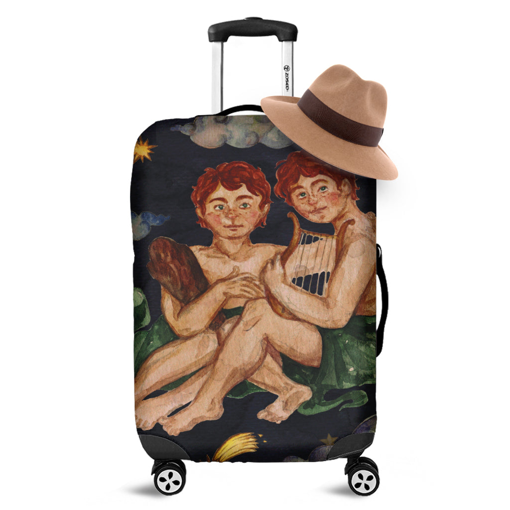 Watercolor Gemini Zodiac Sign Print Luggage Cover