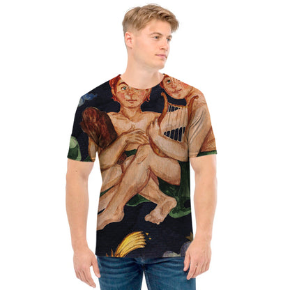 Watercolor Gemini Zodiac Sign Print Men's T-Shirt