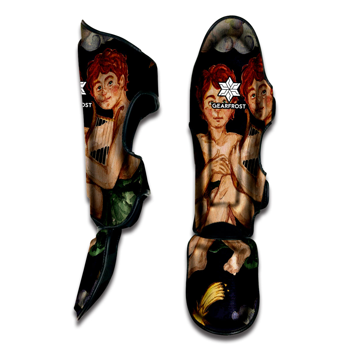 Watercolor Gemini Zodiac Sign Print Muay Thai Shin Guard