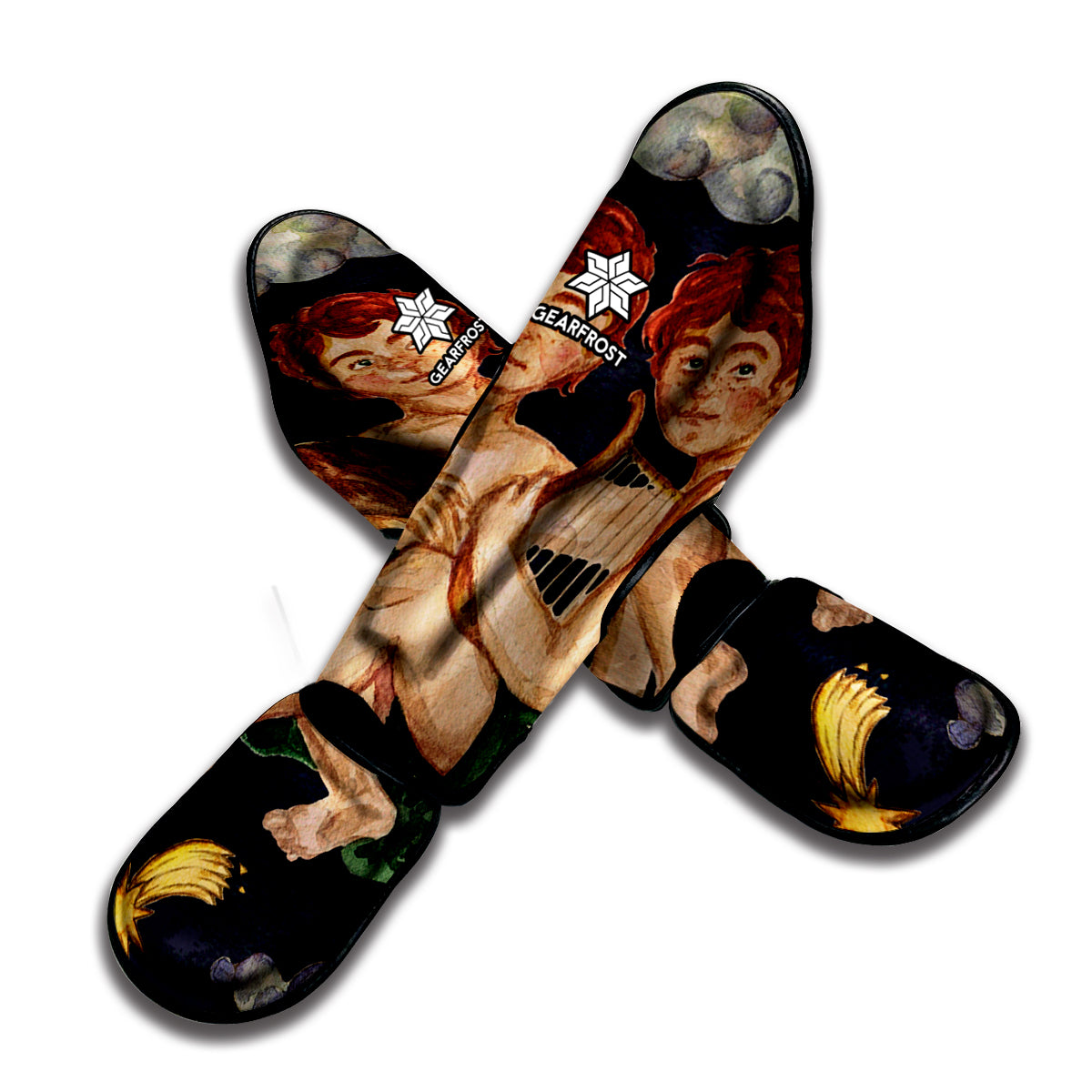 Watercolor Gemini Zodiac Sign Print Muay Thai Shin Guard