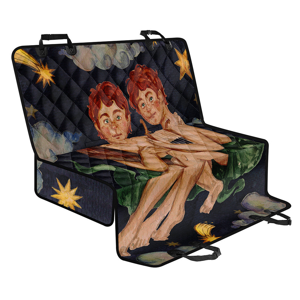 Watercolor Gemini Zodiac Sign Print Pet Car Back Seat Cover